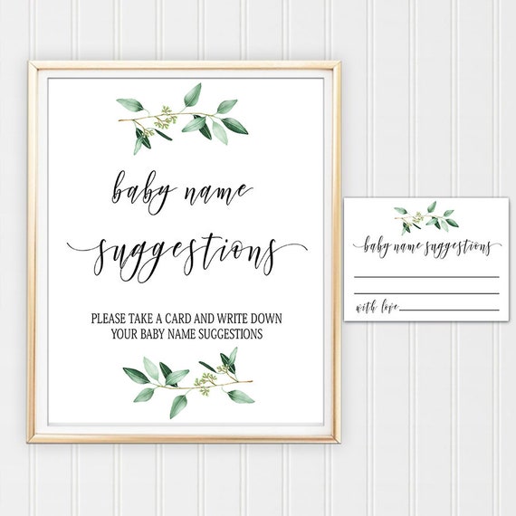 baby name suggestion cards