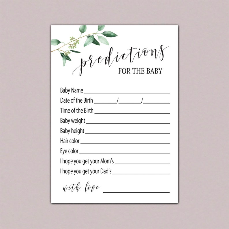 BABY PREDICTION CARDS Predictions For Baby Printable Baby Etsy BABY PREDICTION CARDS Predictions For Baby Printable Baby Etsy