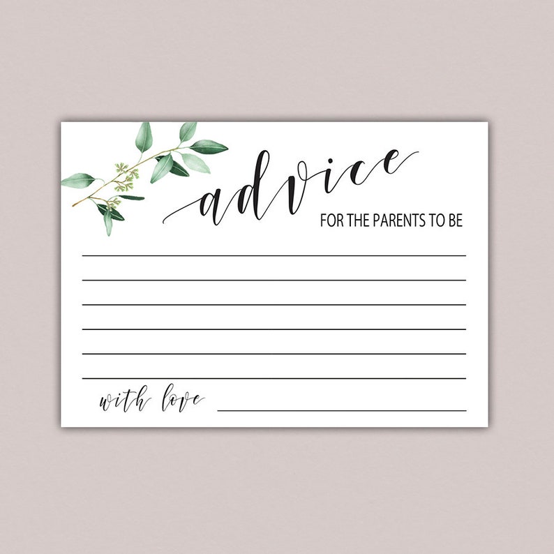 Advice for parents to be printable advice for parents card Etsy