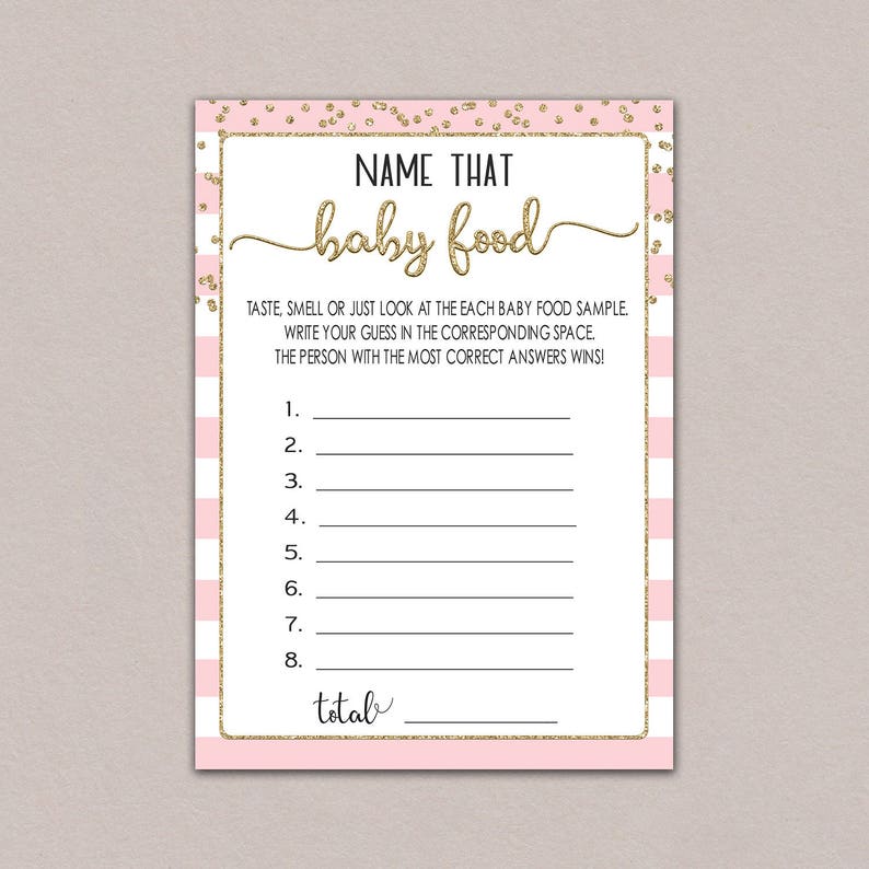 Name That Baby Food Game Baby Food Game Baby Food Shower Etsy