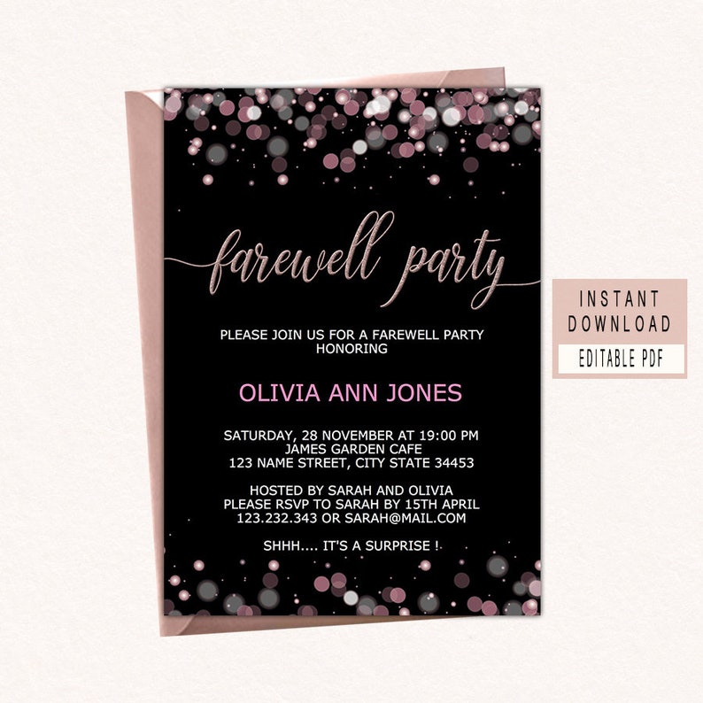 Farewell Invitation Card Template