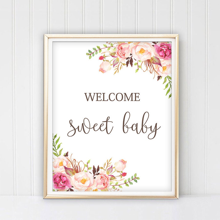 Sweet baby sign Girl baby shower decor sweet baby Etsy