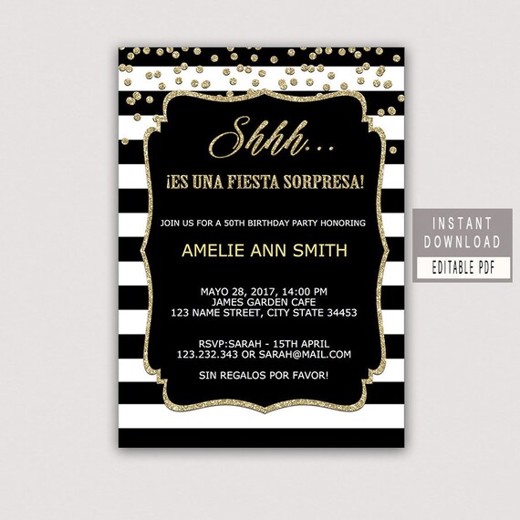 spanish-surprise-birthday-invitation-surprise-birthday-etsy