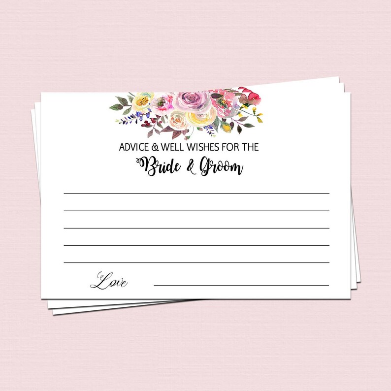 Bridal Shower Advice Cards For The Bride And Image 0
