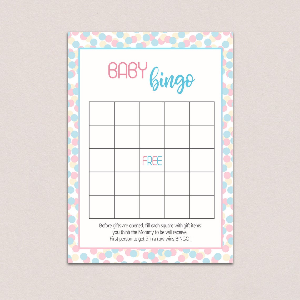 Gender reveal party games Baby Shower Bingo Cards baby | Etsy