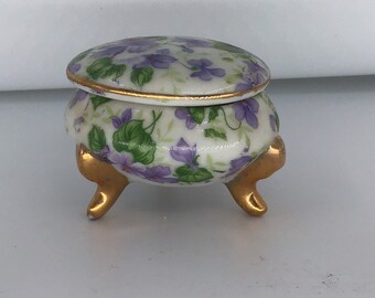 Vintage Victorian Porcelain Pedestal Sugar Scuttle With Pink Roses /& Gold Gilded Handle