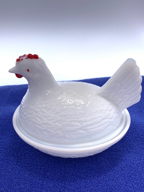 Vintage Glass Hen on Nest I Choose From: Indiana Glass Mystery Hen