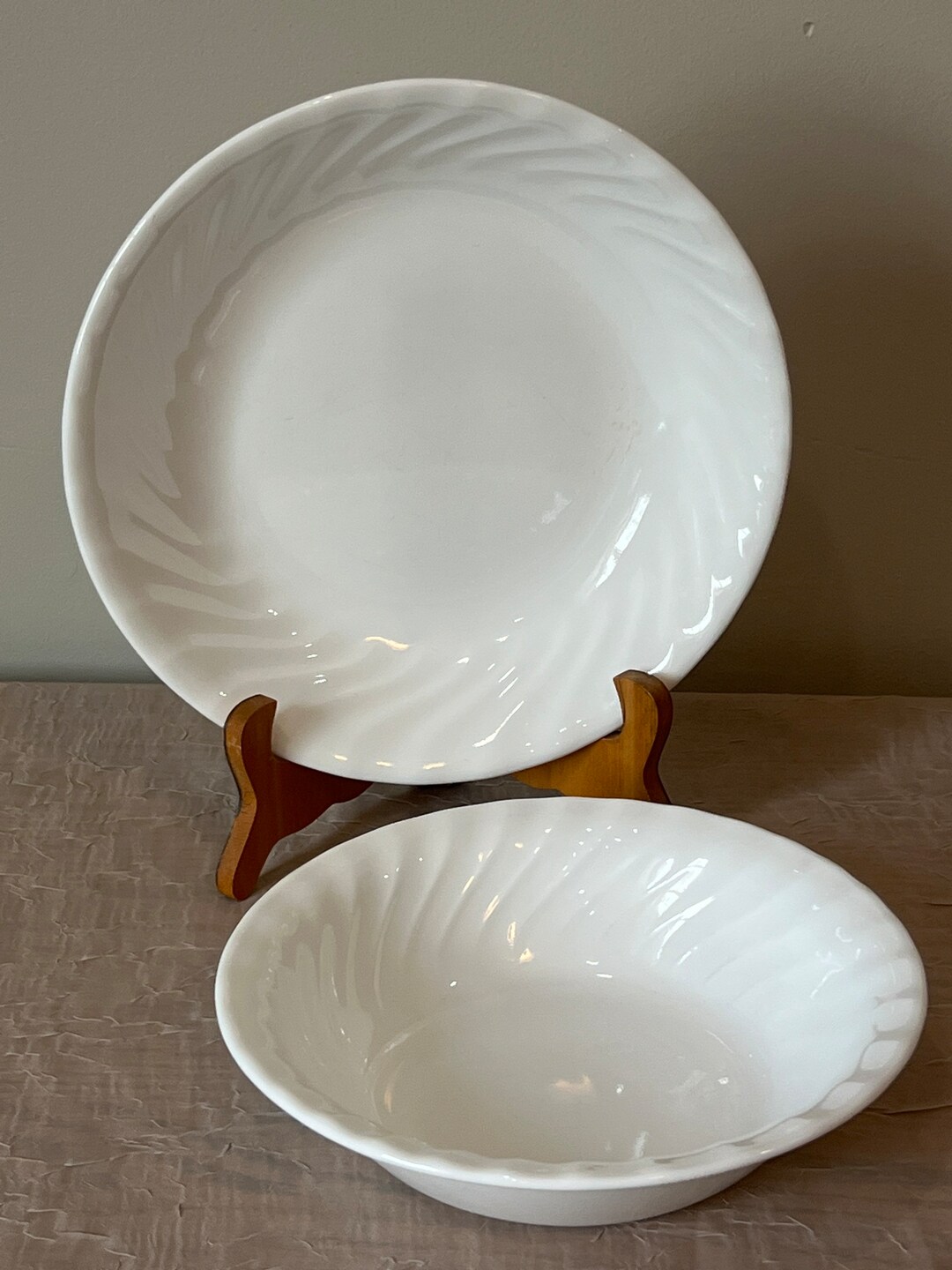 Corelle Enhancements White Swirl Dinnerware Choose From Etsy