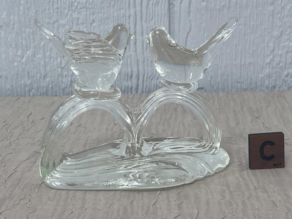 Vintage Glass Decor I Choose From: Anchor Hocking Hen on a Nest, Stained Amberina Turkey Hen On A Nest, Or Action International Love Birds