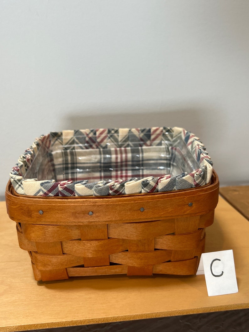 Longaberger Berry Baskets Choose From: Large Square Berry Basket, Medium Square Berry Basket, Or Small Square Berry Basket Opt.C-SmBerryPlaid