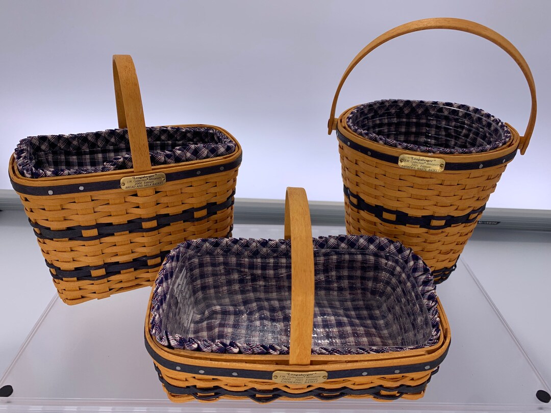 Vintage Longaberger Basket With a Floral Lining | Chairish