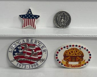 Longaberger Basket Americana Tie-on Accessories | Choose From: Collectors Club 25th Anniversary, 20th Century, Inaugural, Or All American