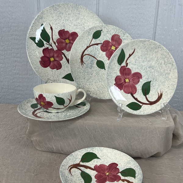 Mayflower Blue-Blue Ridge Southern Pottery | Choose From:Luncheon Plate, Salad Plate, Bread/Butter, Dessert Bowl, Cup/Saucer, Or Saucer Only