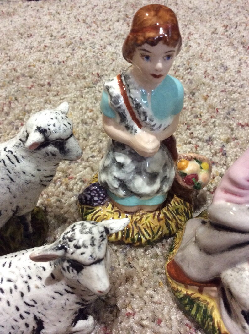 16 Piece Hand-painted Nativity From the 1960s Vibrant Colors - Etsy