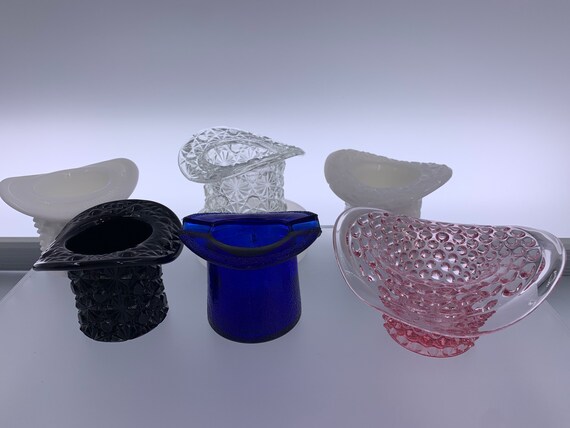 ヴィンテージ　Fenton フェントン　ビッグトップハット　ミルク　デイジー Fenton Large Milk Glass Top Hat Daisy & Button, 3.5