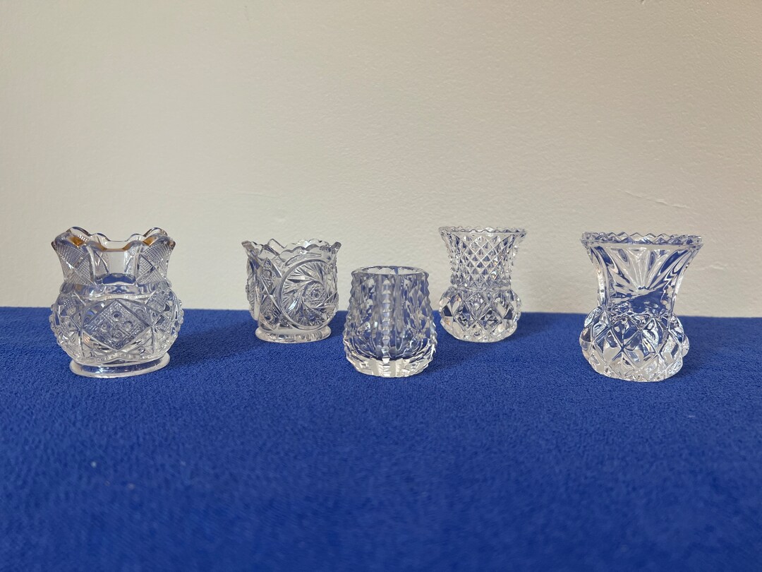 Vintage Lead Crystal Toothpick Holder | Choose From: Quilt Block ...