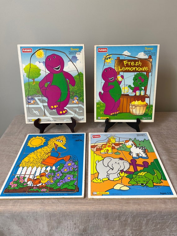 Vintage Children's Wood Puzzle | Choose From: Barney Hopscotch