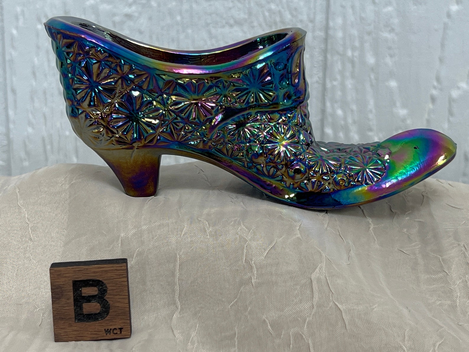 Vintage Carnival Iridescent Over Cobalt | Choose From: WG Mustard Jar W ...