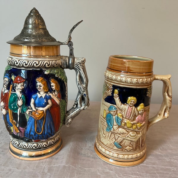 Vintage Made in Japan Beer Stein | Choose From: Lidded Stein Or Stein