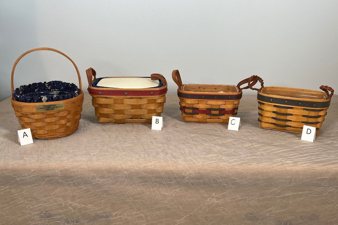 Longaberger Basket 1991 Discovery Basket, Tea Baskettrimabasket, 1993