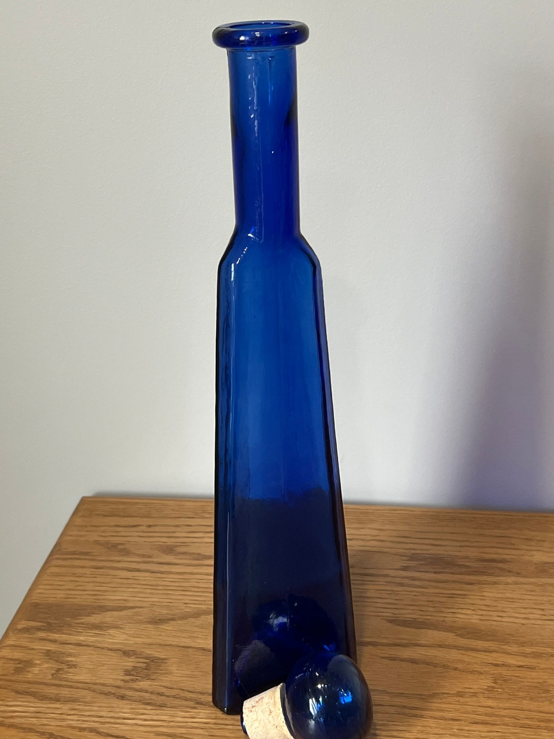 Vintage Cobalt Blue Wine Bottle/decanters W/glass Stoppers Etsy