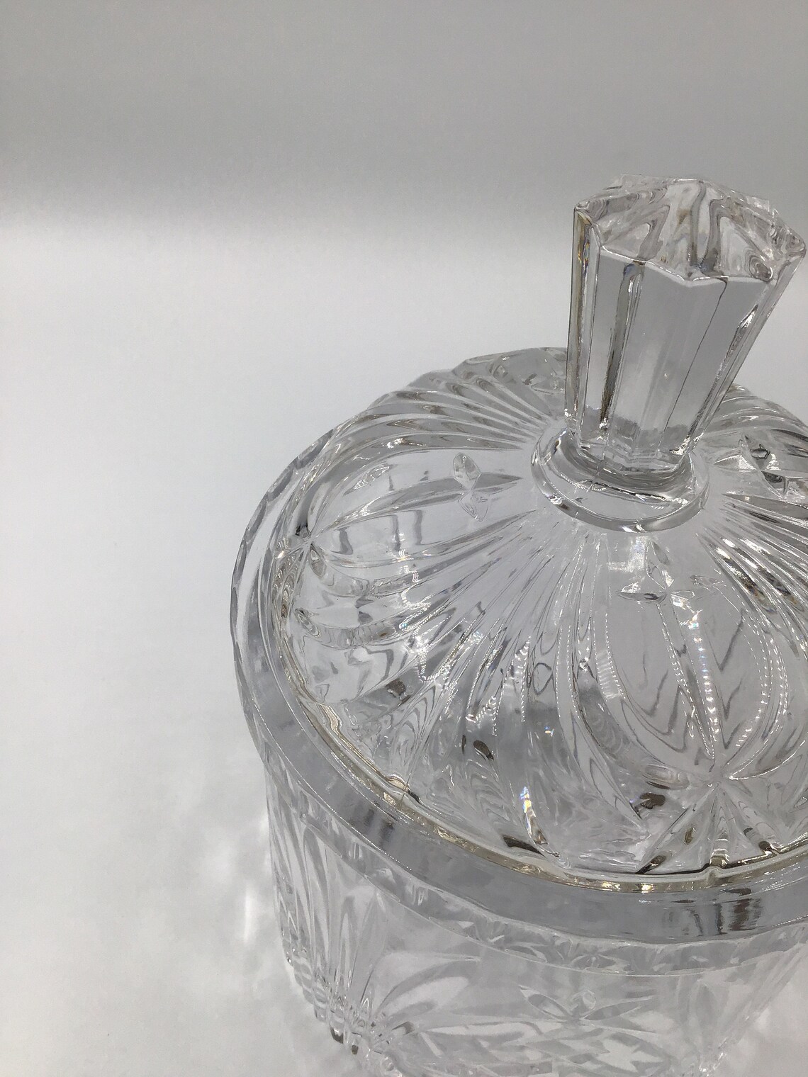 Large Cut Glass Biscuit Jar/candy Dish With Lid Pineapple Etsy