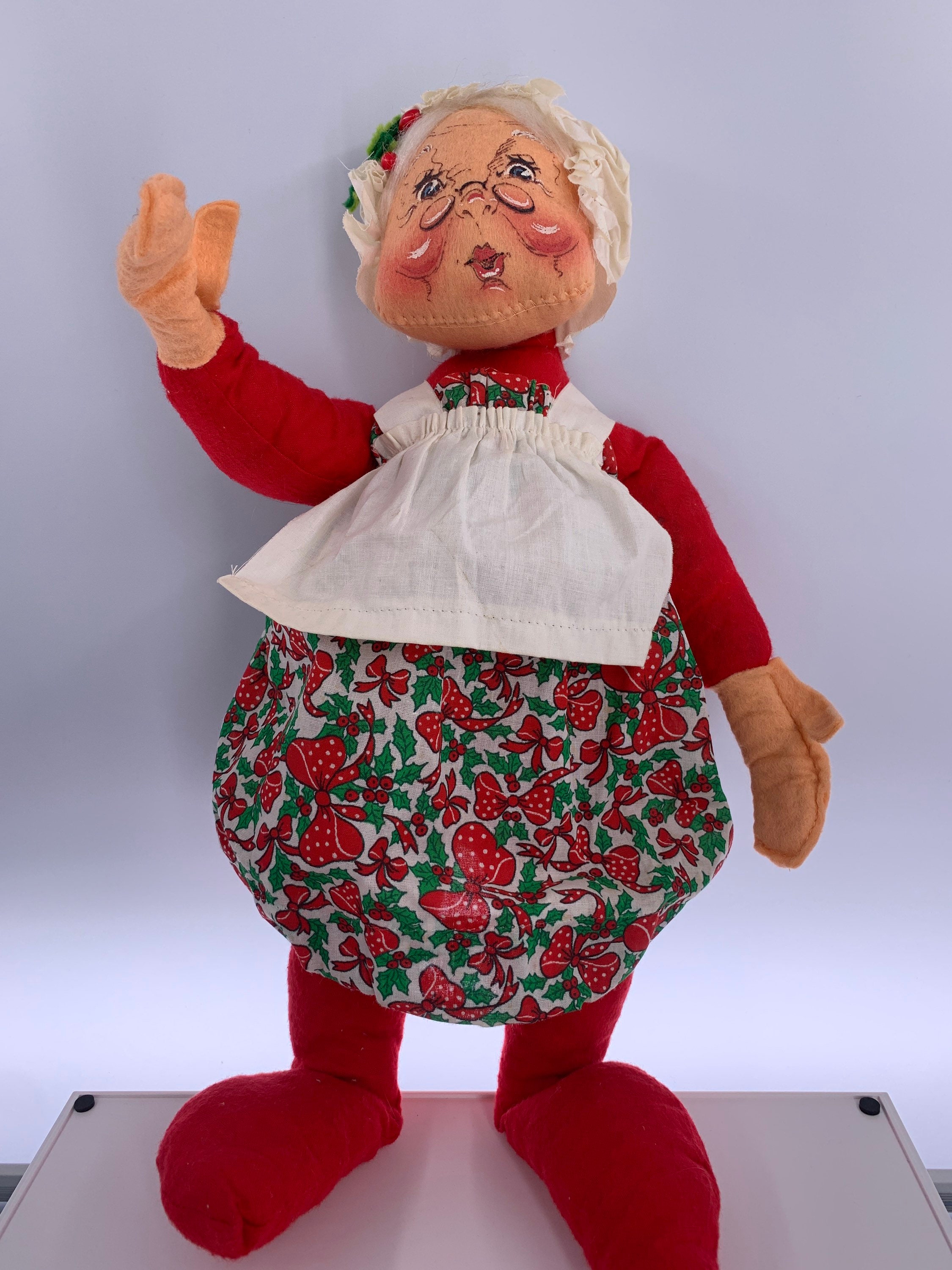Vintage Large 1960s Annalee Mobilitee Doll Mrs. Claus Felt Etsy