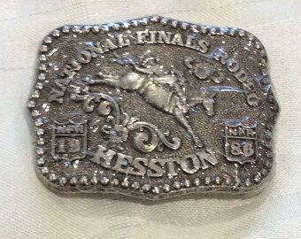 Hesston Belt Buckle National Finals Rodeo 1984 NFR New Sealed 