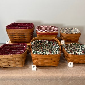 Longaberger Berry Baskets Choose From: Large Square Berry Basket, Medium Square Berry Basket, Or Small Square Berry Basket image 1