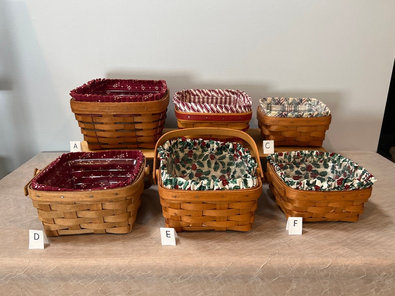 Longaberger Berry Baskets Choose From: Large Square Berry Basket, Medium Square Berry Basket, Or Small Square Berry Basket image 1