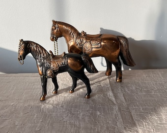 Vintage 1950s Copper Tone Cast Metal Horse Western Show Carnival Prize | Choose From: Larger Horse Or Smaller Horse | P' Di Napoli Style