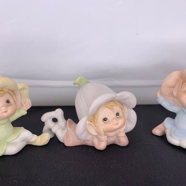 Homco | Choose From 2 | Set Of 3 Little Fairies(Marked #5615) & Set of 2 Little Fairies(Unmarked)