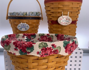 Longaberger Hand Woven May Series  Basket | Choose From: 1999 Daisy, 1998 Snapdragon, Or 2002 Geranium | Made In The USA
