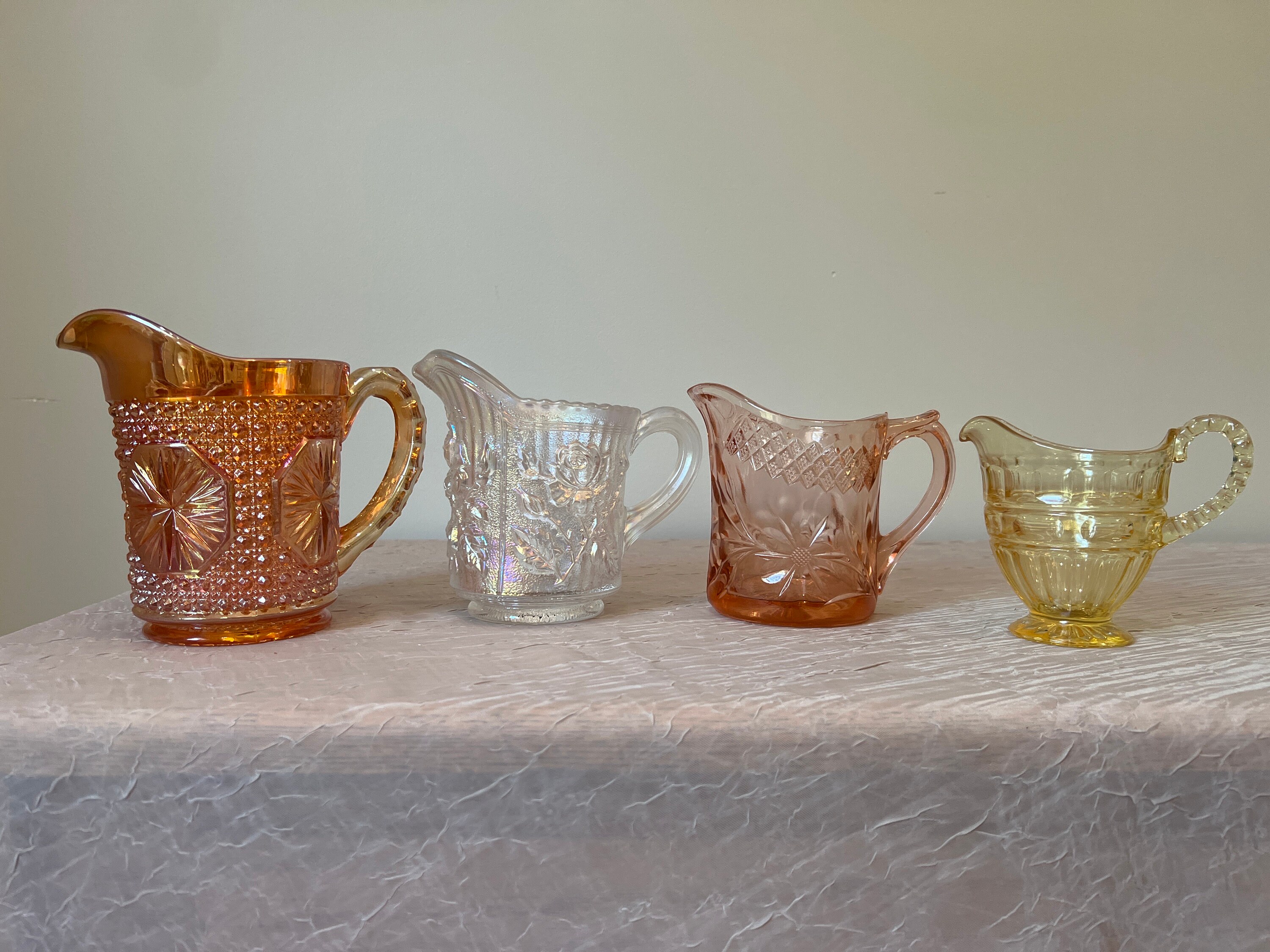 Draping Iridescent Pedestal Cocktail Pitcher Set