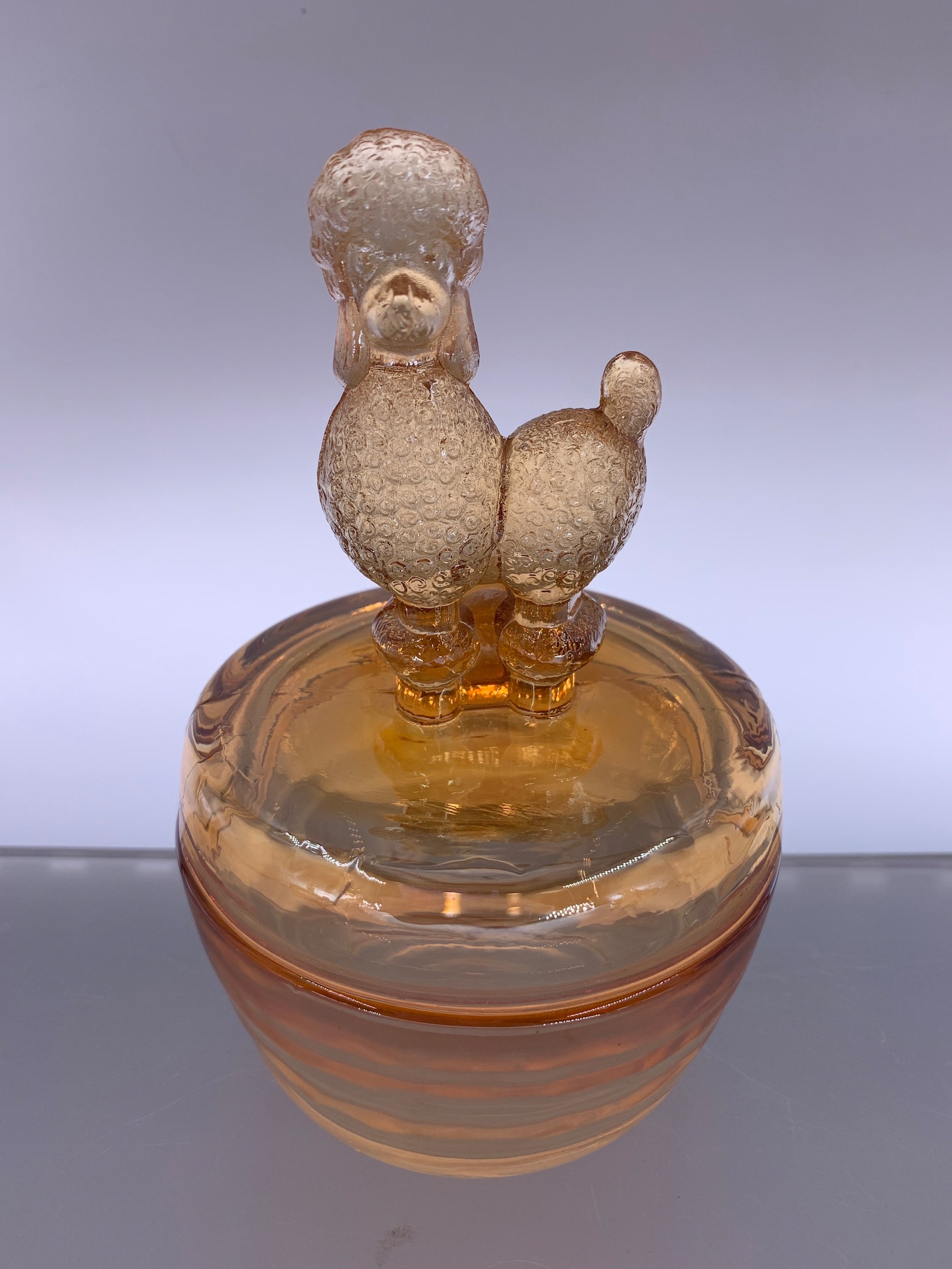 Vintage Glass Powder/trinket Jar Various Colors Etsy