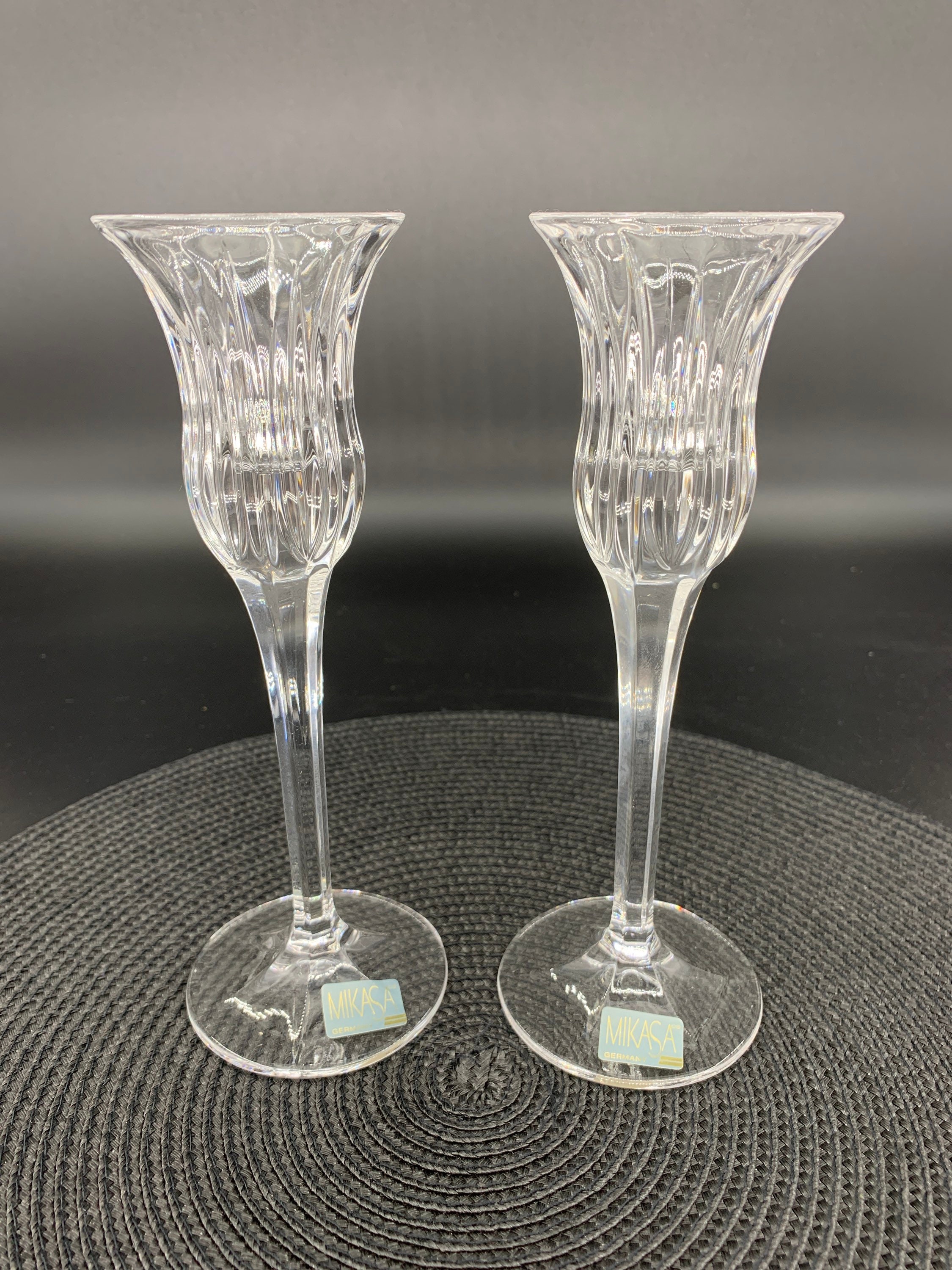 Amazing Set of 2 Mikasa Crystal 8 Inch Cut Stemmed Cordial Etsy