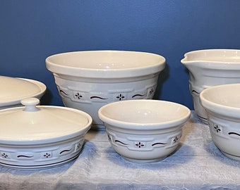 Vintage Longaberger Pottery Woven Traditions Classic Red Pieces Choose  From: Stacking Soup/cereal Bowl, Grandmug, Dessert Bowl, or Saucer 