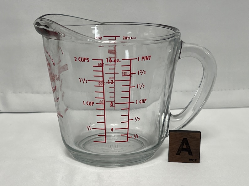 Vintage 2-cup Glass Measure Cup | Choose From:anchor Hocking 100 Year ...