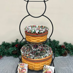 2000 Longaberger Wrought Iron Snowman Stand W/frosty Baskets