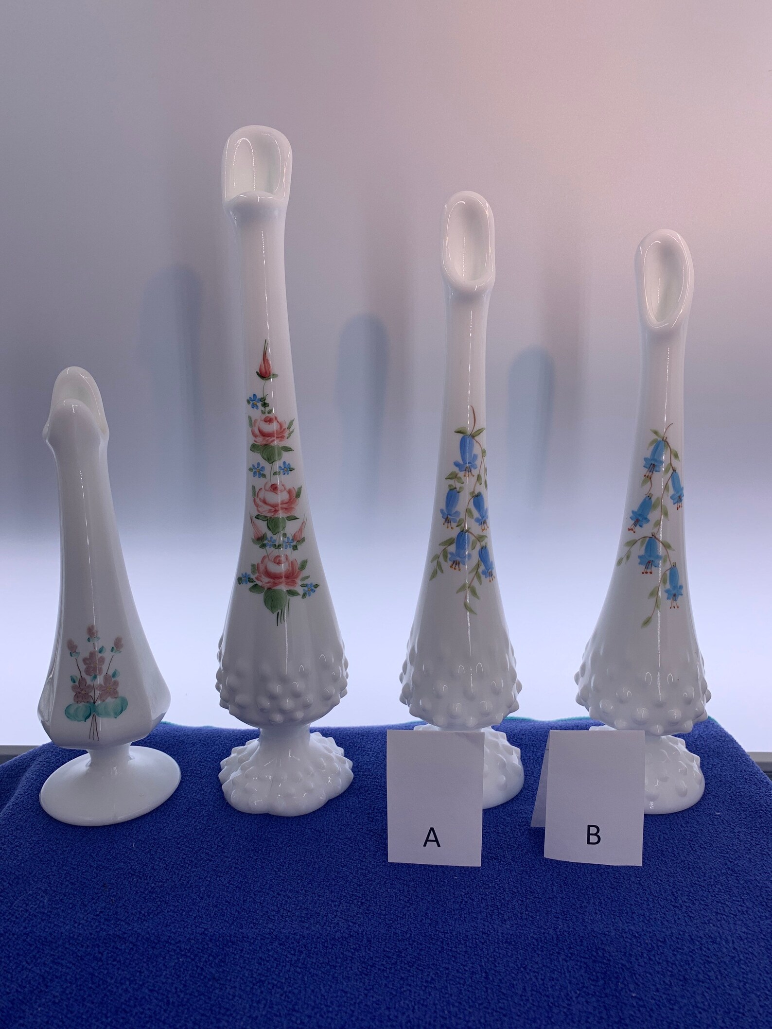 Hand Painted Fenton Milk Glass Bud Vase Choose From Yellow Etsy