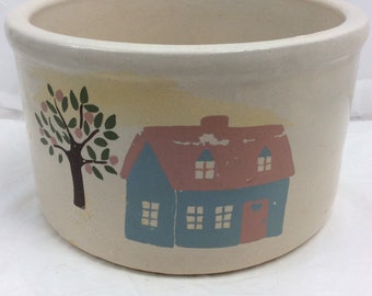 Roseville Pottery | Vintage Roseville Pottery Robinson Ransbottom #21 Low Jar Farmhouse Crock 1 Quart | Made In Roseville Ohio | Farm House