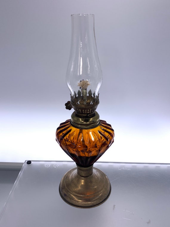Miniature Oil Lamp Choose From Round Hand Painted Floral A Round