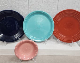 Vintage Fiesta Ware Dinnerware | Choose From: Cobalt Plate, Turquoise Deep Plate, Scarlet Plate, Light Green Saucer, Or Yellow Saucer