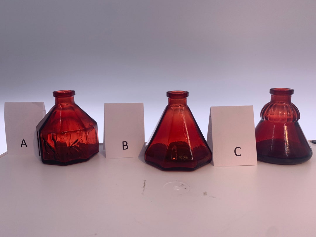 Vintage Ruby Red Glass Ink Well Choose From Ink Well A, Ink Well B, or Ink Well C Etsy