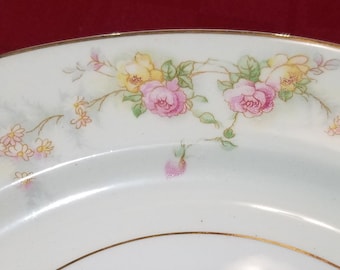 Vintage Harker Pottery | Shadow Rose | Bread & Butter Plate | Set of 2 | 22k gold trim | Circa 1950s