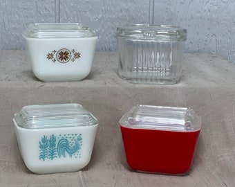 Vintage 1960&#39;s Pyrex Oven/Refrigerator Dishes | Choose From: Amish Butterprint(501B), Town & Country(501B), Red(501B), Or Federal Glass Dish