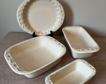 Vintage Longaberger Pottery Woven Traditions Classic Blue Bakeware Choose From Quiche Pan Loaf Pan Mini loaf Pan or 11 Square Baker Etsy
