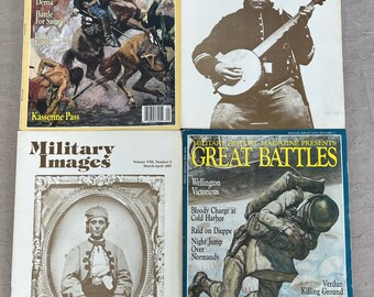 Conjunto de 4 Historia militar vintage presenta grandes batallas/Revista de imágenes militares / septiembre de 1988, septiembre de 1990, enero-febrero de 1987 o marzo-abril de 1987