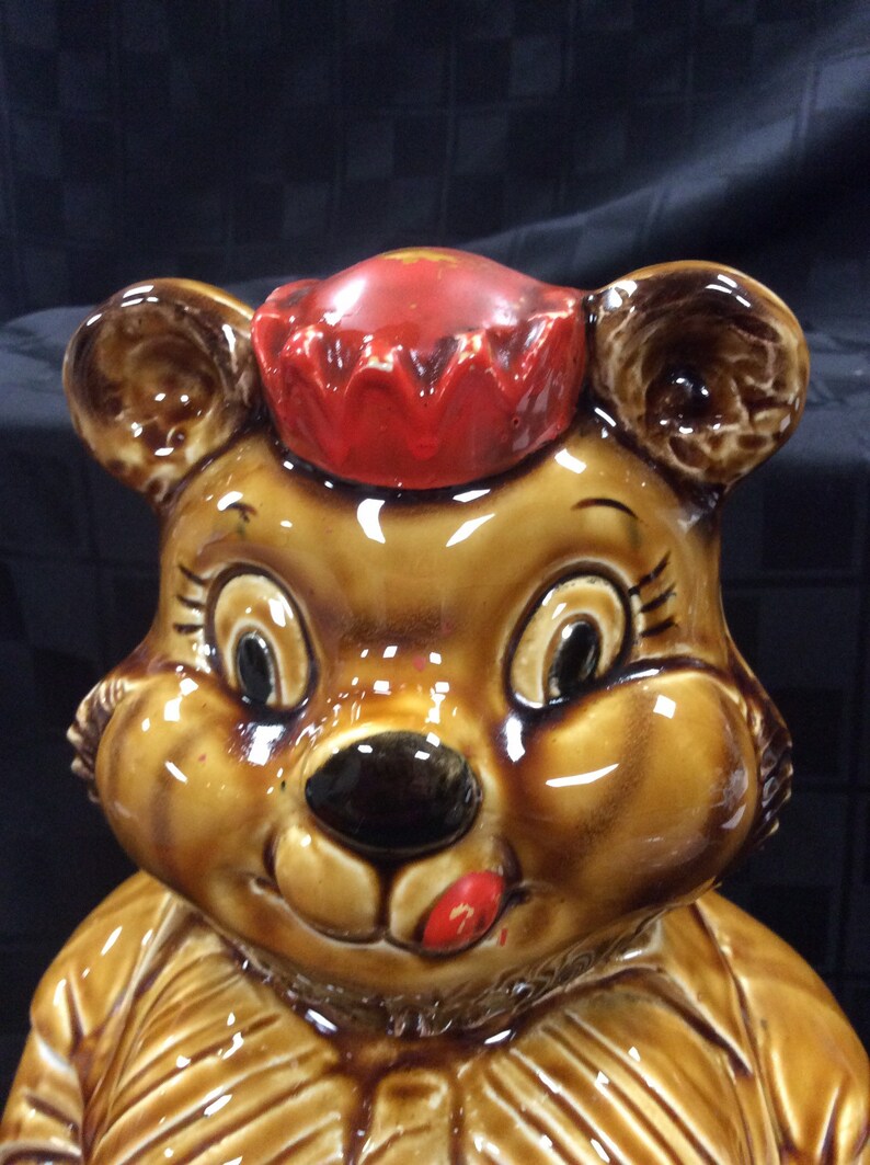 Vintage Bear Cookie Jar Made in Japan Etsy