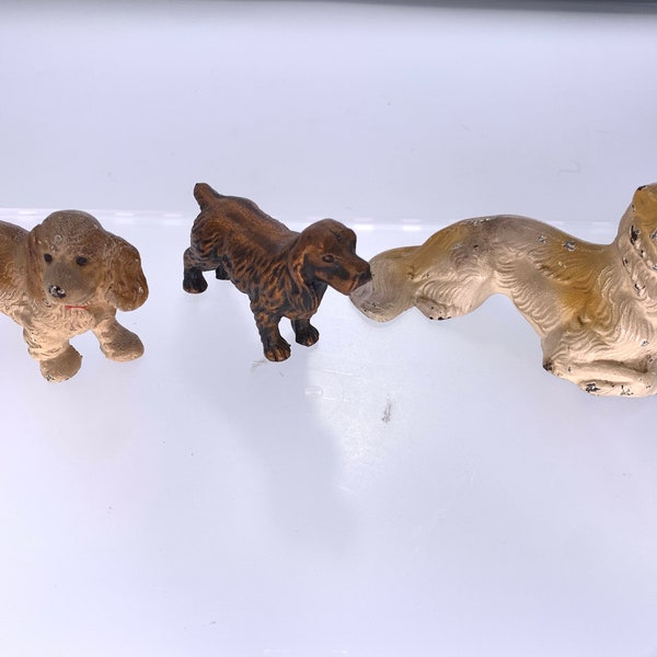 Vintage Hubley Cast Iron Dog Paperweight I Choose From: Painted Cocker Spaniel, Borzio Russian Wolfhound, Copper Cocker Spaniel